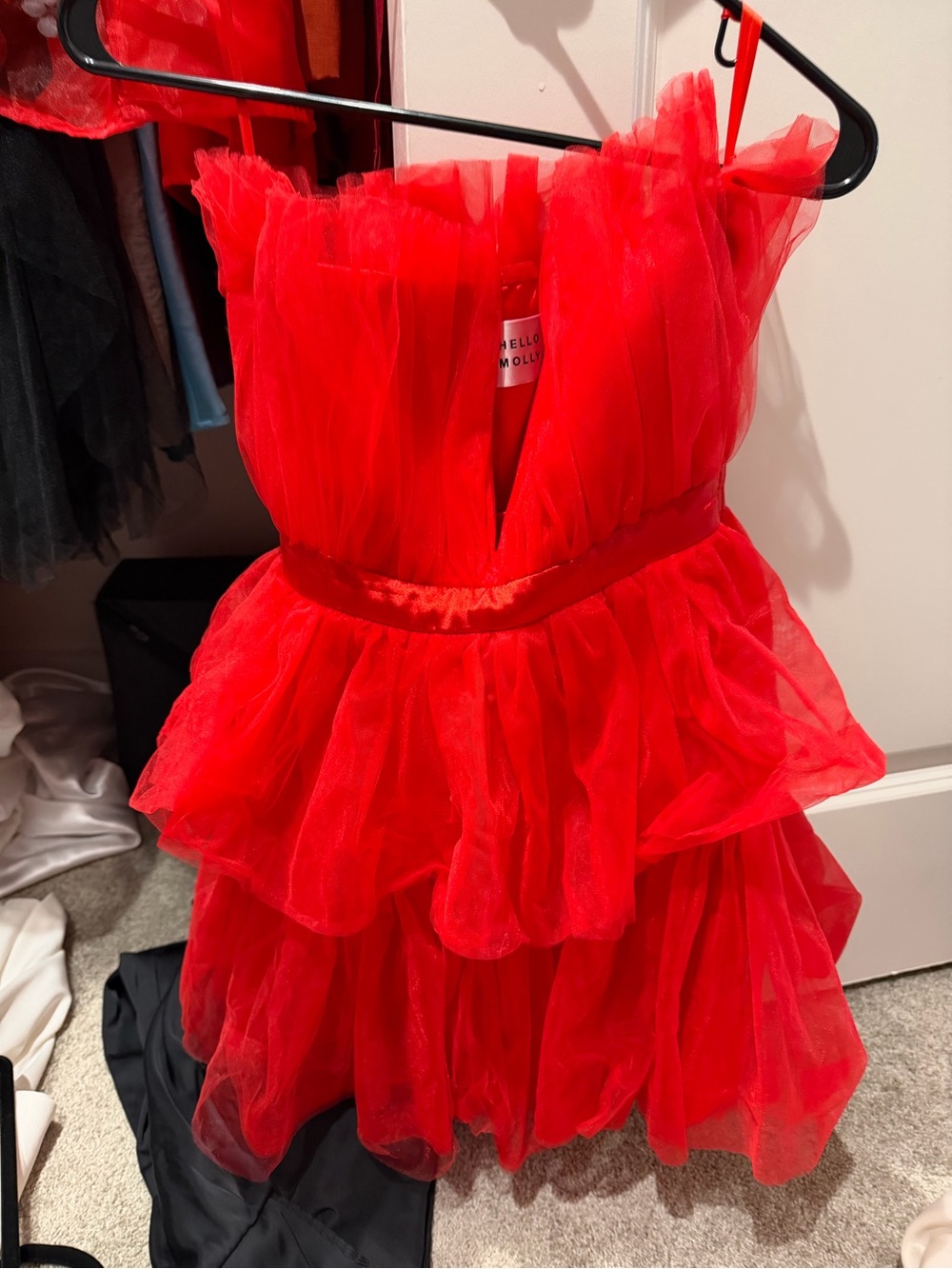 Hello Molly Red Strapless Tulle Party Dress
